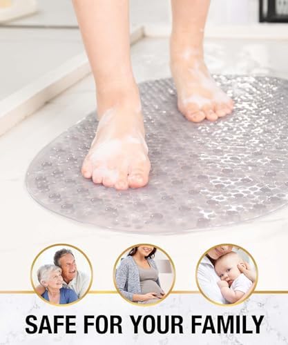 HITSLAM Bathtub Mat Non Slip, 35x16 Inch Bubble Oval Bath Tub Mat - Image 7
