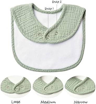 Konssy 8-Pack Muslin Baby Bibs, Adjustable Fit - Image 2