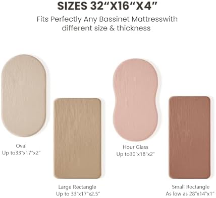 Konssy 2 Pack Muslin Bassinet Sheets - Image 5