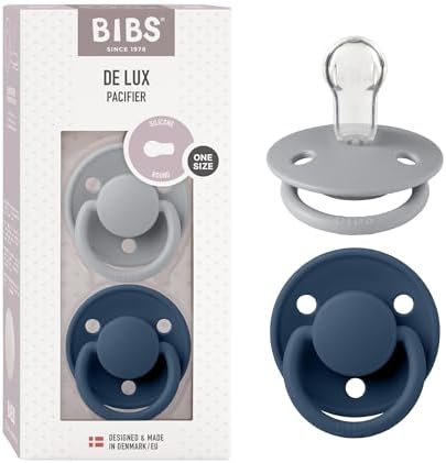 BIBS De Lux Baby Pacifier 2-Pack | Made in Denmark | BPA Free Dummy Soother by BIBS