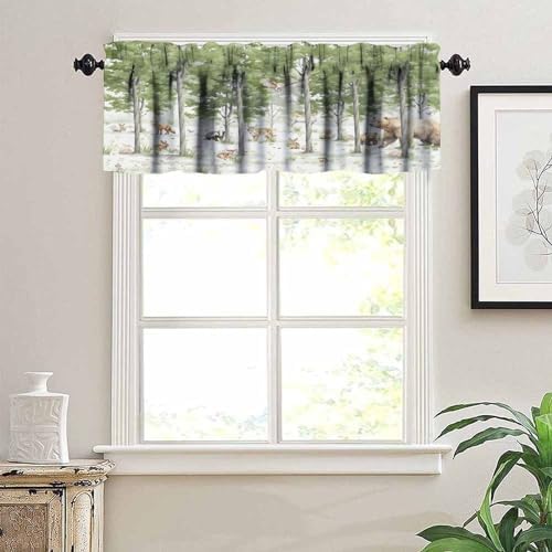 Forest Valance Curtain for Kitchen, Window Treatment Cartoon Forest Nature - Image 5
