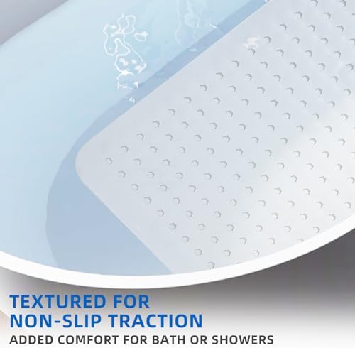 ZHICHENG Bath Tub and Shower Mats, Non-Slip 39 x 16 Inch Extra Long Bath Mat - Image 4