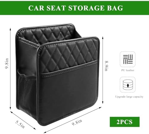 2PCS Car Seat Back Organizer, Waterproof Leather Hanging Backseat Organizer - Image 2