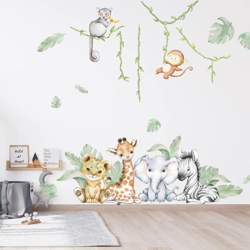 59.05x53.14 Inch Woodland Animals Wall Decals Forest Animal Wall Decal Elephant - Image 3