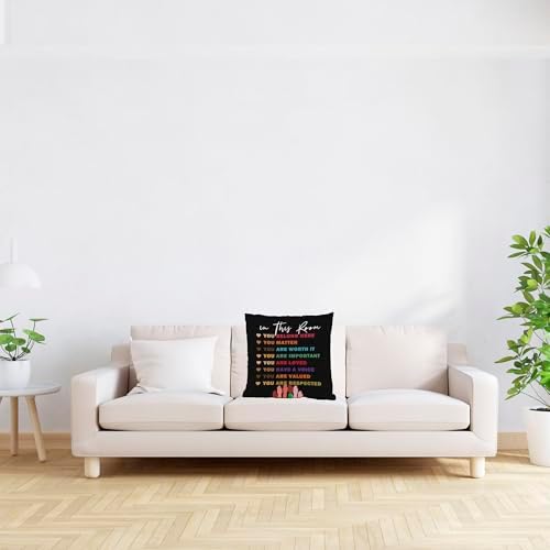 Boho classroom decor In This Room Throw Pillow Cover 18x18，Inspirational - Image 3