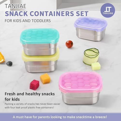 Tanjiae 8oz Small Stainless Steel Snack Containers - Image 3