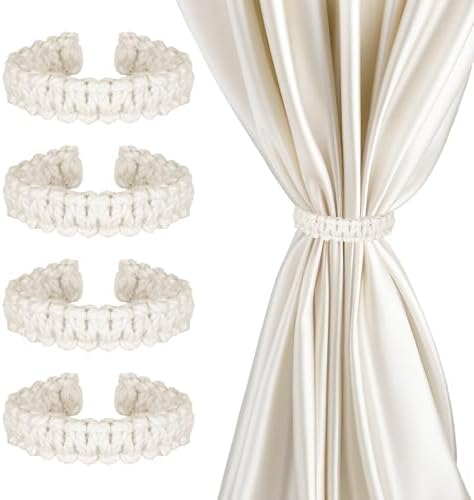 Ptwola 4 Pack Braided Curtain Tiebacks Boho Elegant Rustic Curtain Holdbacks by Unknown