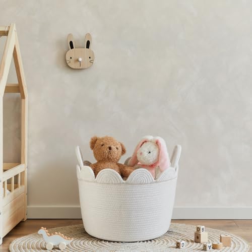 LemonRoad Round Woven Basket White - Image 6