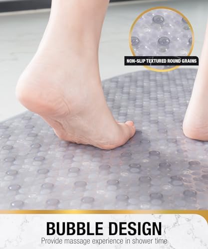 HITSLAM Bathtub Mat Non Slip, 35x16 Inch Bubble Oval Bath Tub Mat - Image 4