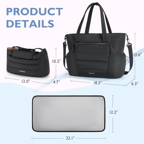 mommore Diaper Bag Tote with Stroller Organizer, Puffy Travel Baby Tote - Image 5