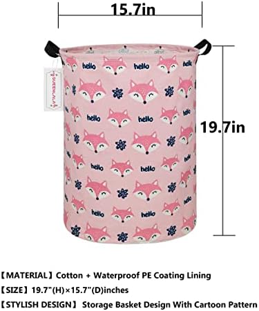 QUEENLALA Large Foldable Round Storage Basket Laundry Hamper - Image 2