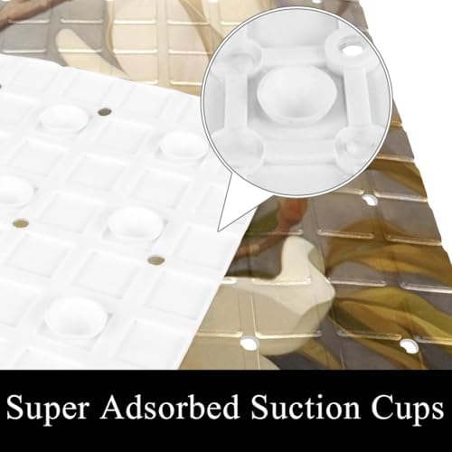 Bath Tub Shower Mat, Washable Bathtub Floor Mats, Suction Cups and Drain Holes - Image 3