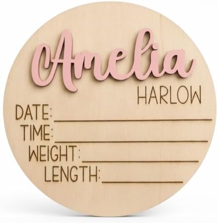 Personalized 3D Baby Name Announcement Sign by Handmade