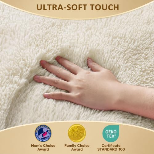 Ophanie 5x7 Area Rugs for Living Room Ivory, Fluffy Shag Large Fuzzy Plush Soft - Image 2