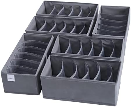 6 Pack Woven-Fabric Dresser Drawer Organizers, 36 Cells by Coorganisers