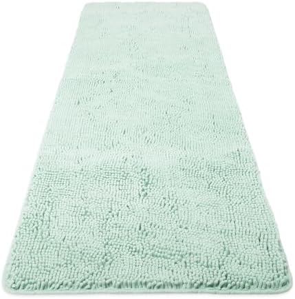 Yeaban Chenille Spa Blue Bathroom Runner Rug 24"x60" by Yeaban