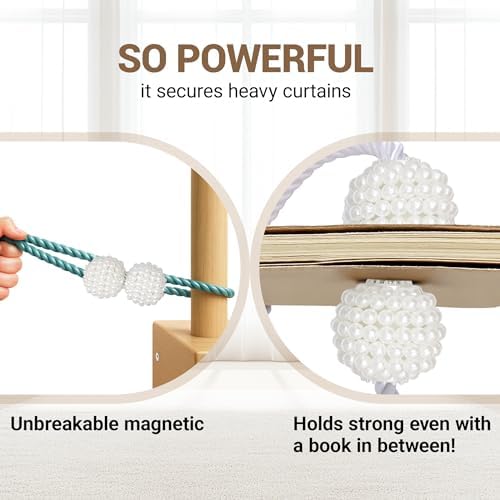 Hion Magnetic Curtain Tiebacks Blue 2pcs, Curtain Holdbacks Hooks Holders - Image 6