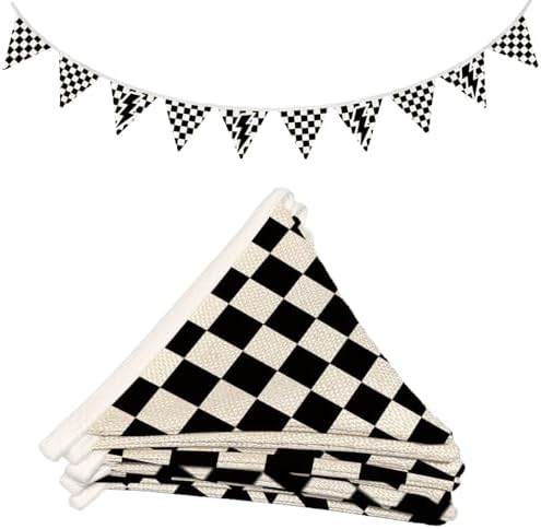 Lacama Cars Room Wall Art Decor Checkered Flag Banner by Lacama