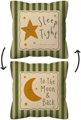kdqua Moon and Star Nursery Pillow Cover 18x18 Double-Sided, Kids Bedroom by kdqua
