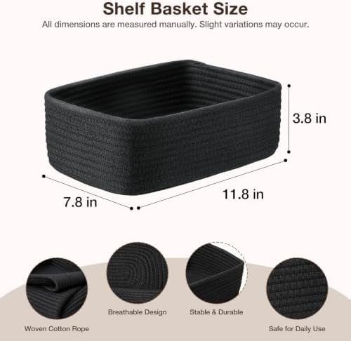 3 Pack Small Baskets for Organizing, Woven Storage Baskets for Shelves - Image 2