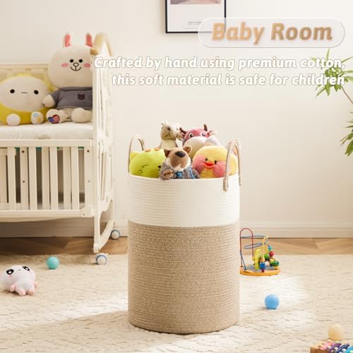 Artfeel Laundry Basket, Woven Cotton Rope Laundry Hamper, 40L - Image 3
