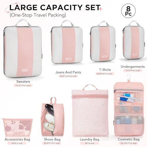 OlarHike 8 Set Compression Packing Cubes - Image 2