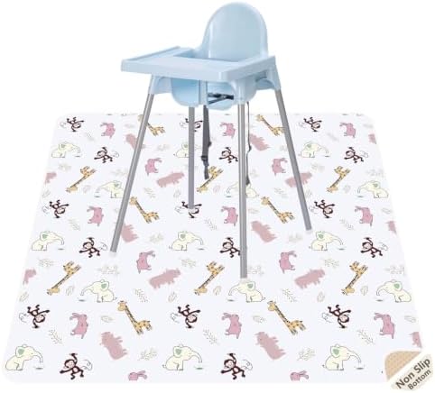 Splat Mat for Under High Chair, Waterproof Washable High Chair Floor Mat by CLCROBD