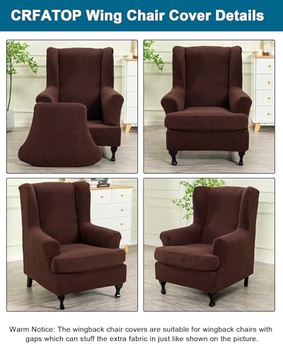 CRFATOP Wingback Chair Covers Wing Armchair Slipcovers - Image 2