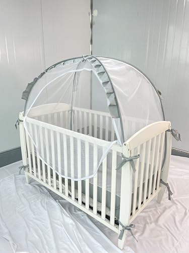 PandaEar Pop Up Crib Tent to Keep Baby from Climbing Out, Breathable Crib Net - Image 7