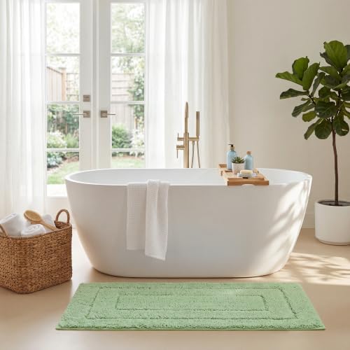 GRANNY SAYS Sage Green Bathroom Runner Rug 48" x 24", Soft Bath Mat - Image 2