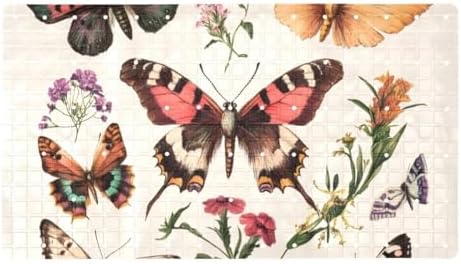 Shower Mat Non Slip, Butterflies Floral Anti Slip Bath Mat by Anna+Cowper