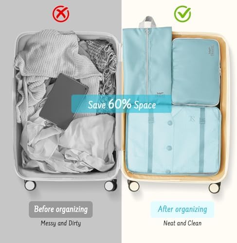 8 Set Packing Cubes for Travel Suitcase Organizer Bags Luggage Packing Cubes - Image 4