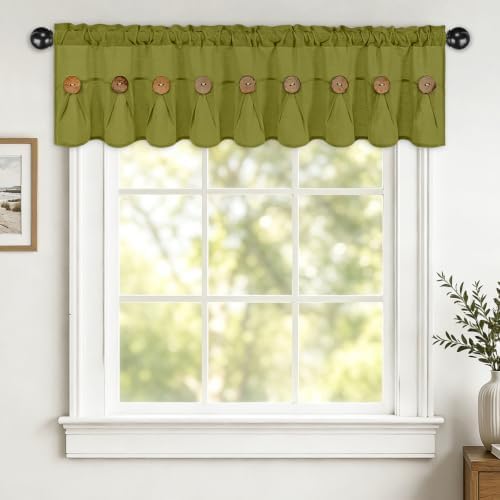 FRAMICS Farmhouse Valance Curtains, Boho Cotton Linen Kitchen Valance, Fresh - Image 2
