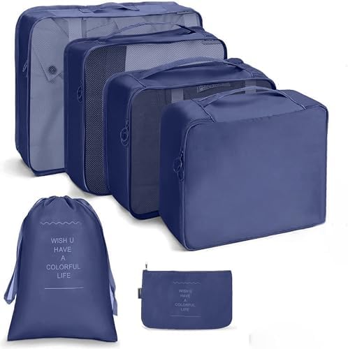 LANSKLBD 6/8 Set Packing Cubes for Suitcases Travel Luggage Packing Organizers by LANSKLBD