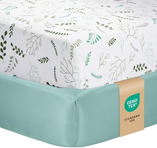 Pack and Play Sheets Fitted, Mini Crib Sheets 38x26 Inch by VivaCozy