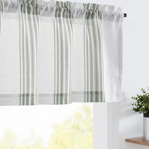jinchan Linen Balanced Stripe Valances by JINCHAN