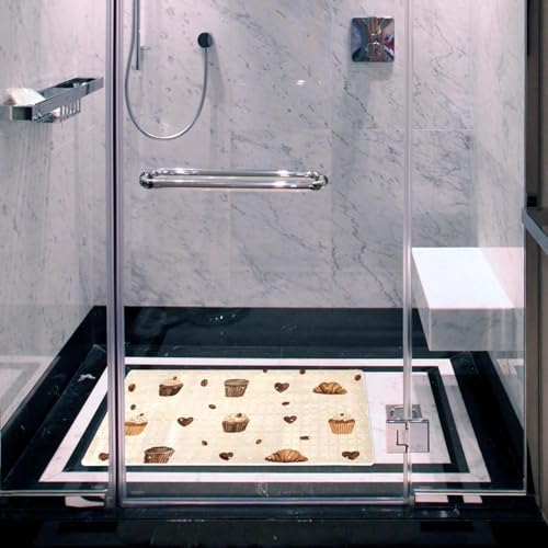 Bathtub Mat Non Slip 26.8x15.1 Inch, Coffee Pattern Shower Mat - Image 5