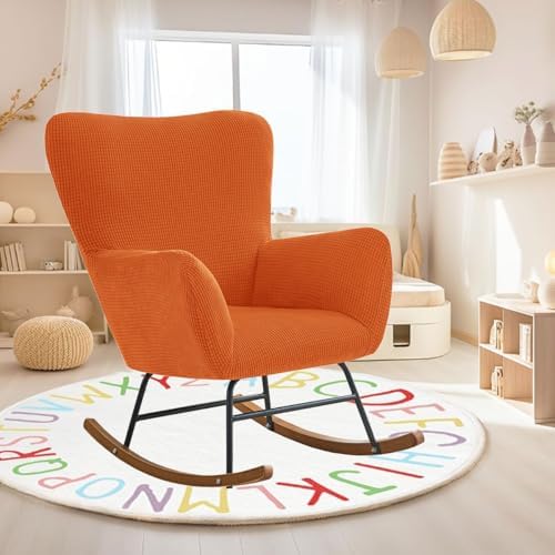 Levoberg Nursery Rocking Chair Cover Stretch Rocker Glider Chairs Cover - Image 2