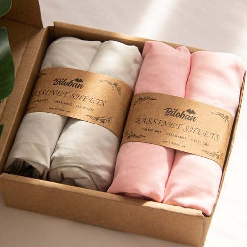 Baby Bassinet Sheets 4 Pack Compatible by Bilobanbabybedding
