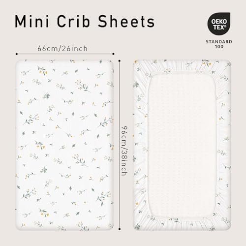 Gllquen Baby Muslin Cotton Pack and Play Sheets 3 Pack - Image 4