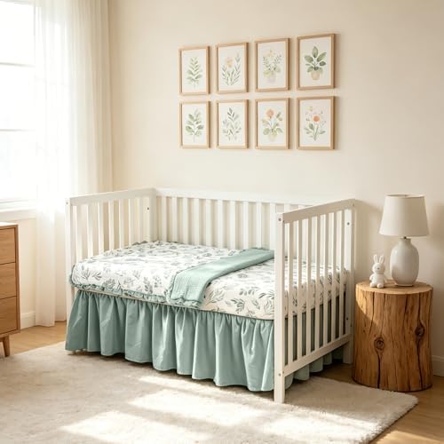 Organic Cotton Muslin Baby Crib Bedding Set 3 Pack - Image 2