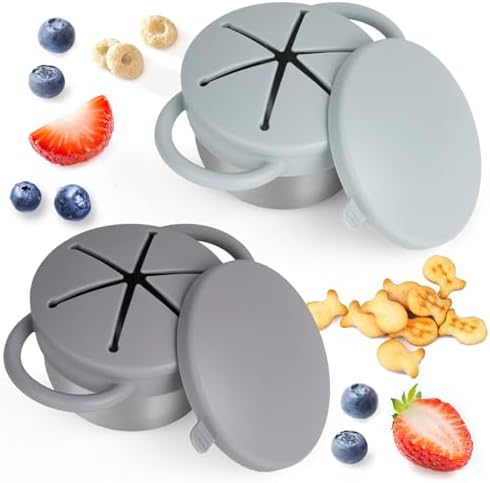 Daximo 2 Pack Snack Cups for Toddlers Spill Proof by Daximo