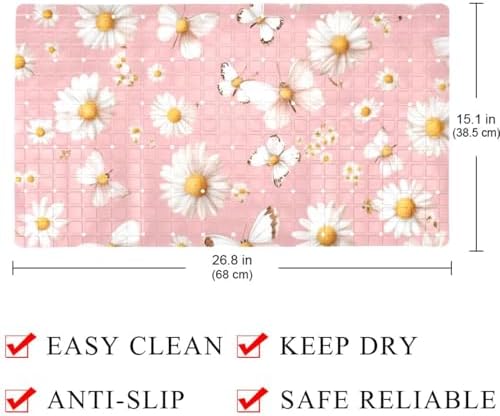 Bath Tub Shower Mat, Washable Bathtub Floor Mats, Suction Cups and Drain Holes - Image 4