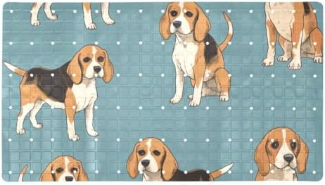 Shower Mat Non Slip 26.8 x 15.1 Inches, Beagle Dogs Bathtub Mat Shower Stall by Anna+Cowper