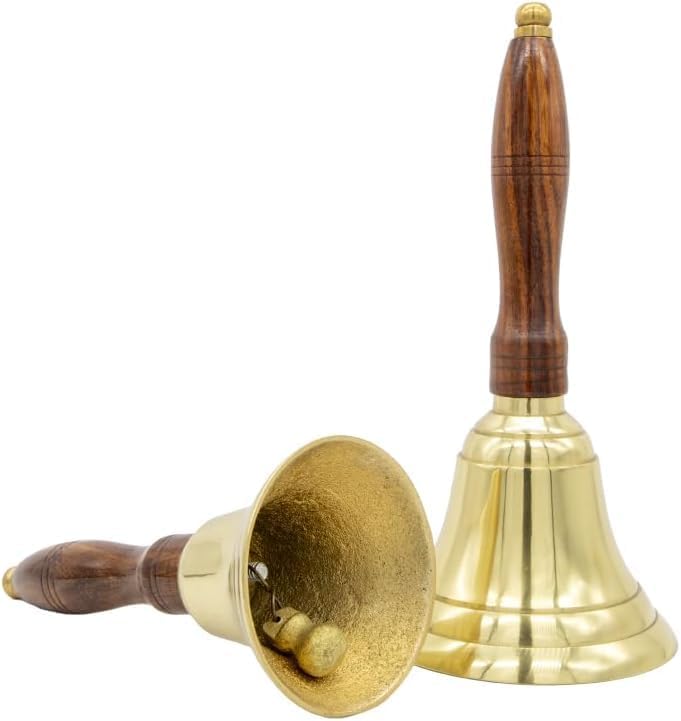 Engravable Brass Bell - Brass School Bell - Teacher Handbell - Great Gift for Teachers - Bell for Weddings and Other Occasions, Engraved