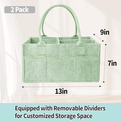 2 Pack Diaper Caddy Organizer, Portable Baby Caddy Organizer - Image 2