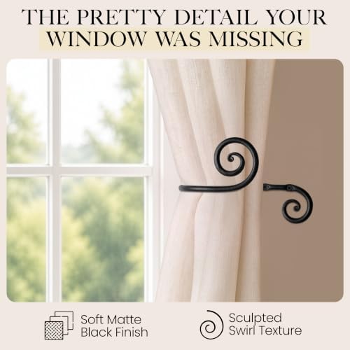 RTZEN Metal Curtain Tiebacks, Drapery Holders - Image 4