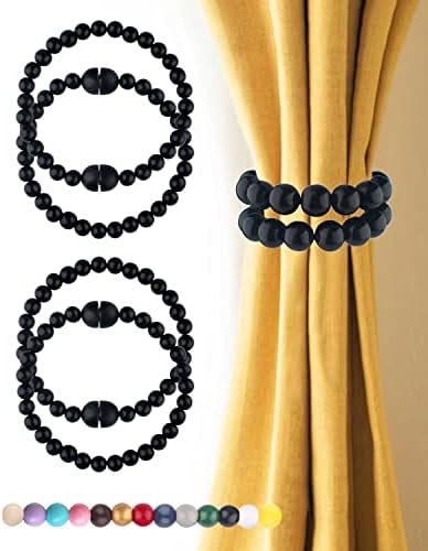 Magnetic Curtain Tiebacks 4 Pieces: Strong Magnets Closure, Boho Curtain by Unknown