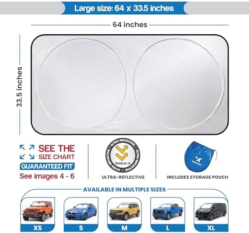 EzyShade Truck Car Windshield Sun Shade. See Size-Chart. Large Size - Image 3