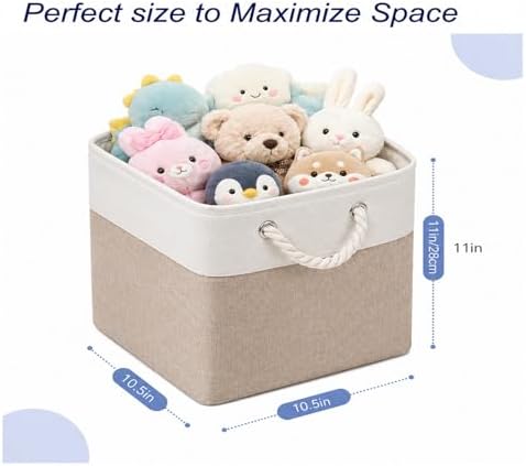Cube Storage Bins, Collapsible Fabric Storage Cubes Bins, 11 Inch Cube Storage - Image 3
